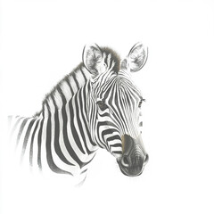 Fototapeta premium Zebra isolated on white background, showcasing its unique stripes