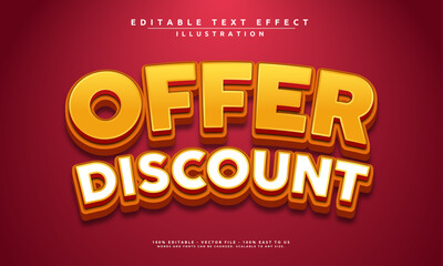 Editable text effect with a bold 'Discount Offer'. Eye-catching, modern, and easy to customize for sales, banners, and more.