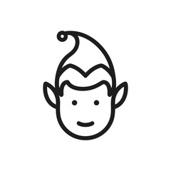 Obraz premium Smiling Elf Face Icon