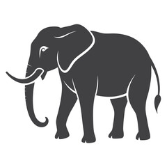 Minimalist Illustration of an Asian Elephant