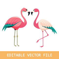 Flamingo Shape. Isolated. Vector.