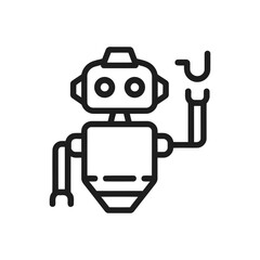 Fototapeta premium Cute Outline Robot icon