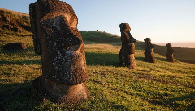 Easter Island Moai at Sunrise