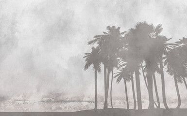 trees in fog
