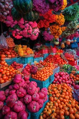 Fototapeta premium Colorful Market Stall Bounty