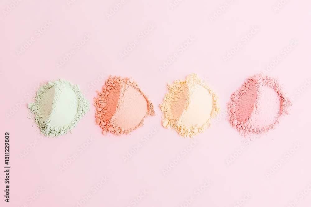 Poster colorful powders arranged in circular patterns create vibrant, a