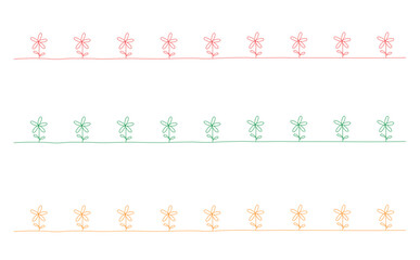 線画のカラフルな花