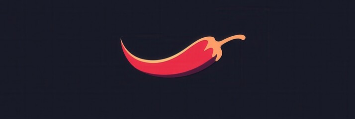 Bold and sleek red chili pepper logo featuring a minimalist fire icon, perfect for modern culinary branding and food related ventures