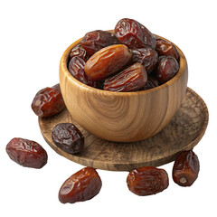 Fresh and Glossy Date Fruits Isolated on Transparent Background
