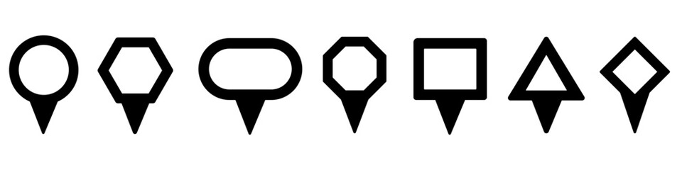 Location vector icon set. Pin icon. Map pin illustration sign collection. point symbol. Position log