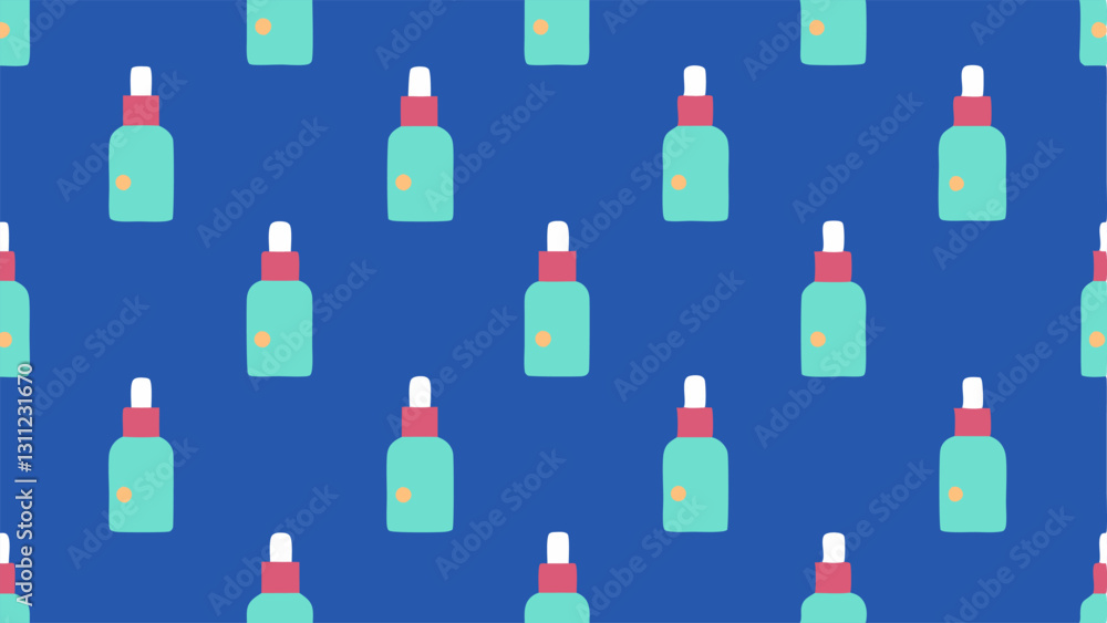 Poster vector pattern a repeating pattern of small serum bottles and exosomes to create a stylish cohesive 