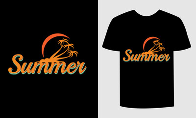Vintage Summer T-Shirt Illustration &ndash; Retro, Sun, and Waves"