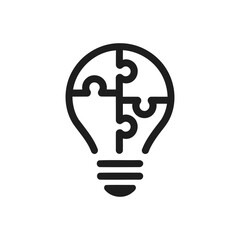 Creative Puzzle Bulb Icon