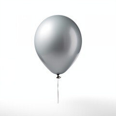 Silver Balloon Studio Shot Isolated on White Background