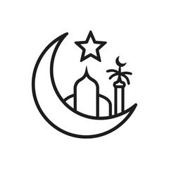 Crescent Mosque Star Icon