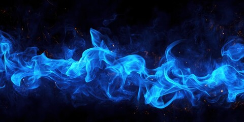 Obraz premium Dramatic Blue Flames against a Dark Background
