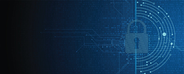 Lock is a sign of cyber security industry