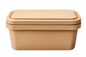 Beige Rectangular Eco Friendly Food Storage Container with Lid