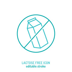 No lactose label in minimalist linear style for milk product package.