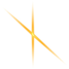 Gold x shape light illustration. Sparkle isolated design element.