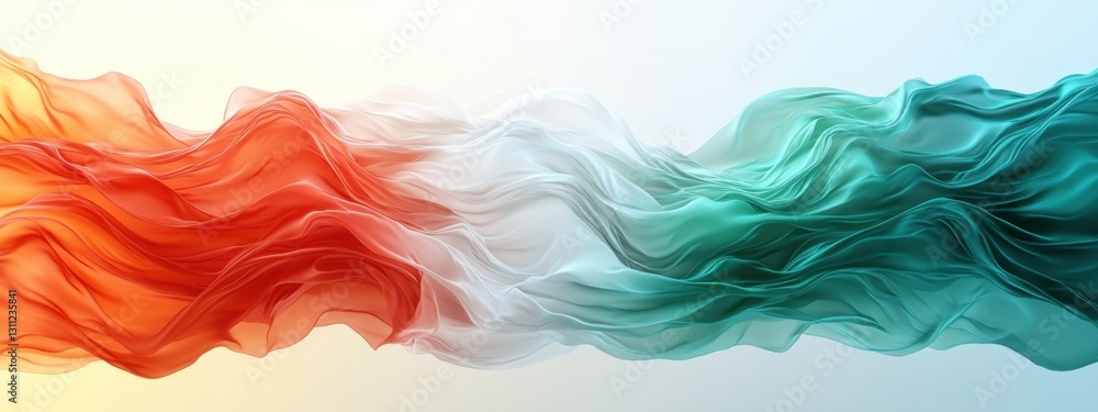 Aufkleber vibrant flowing colors of the indian flag representing unity and freedom in artistic wave pattern