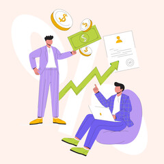 Business Growth and Financial Success Concept. Investment, Profit, and Economic Strategy Illustration