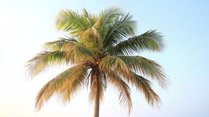 Serene Coconut Palm Tree Against a Clear Sky