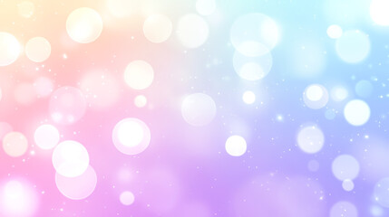 Obraz premium Pastel colored bokeh with soft light and glowing circles on gradient background