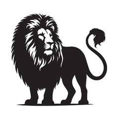 Silhouette lion collection - vector illustration, African savanna animals silhouette vector, Lion head logo icon, lion face vector Illustration, on a isolated background, EPS.