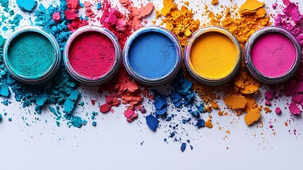 Vibrant Colorful Eye Shadow Powders Makeup Palette Swatches Beauty Cosmetics