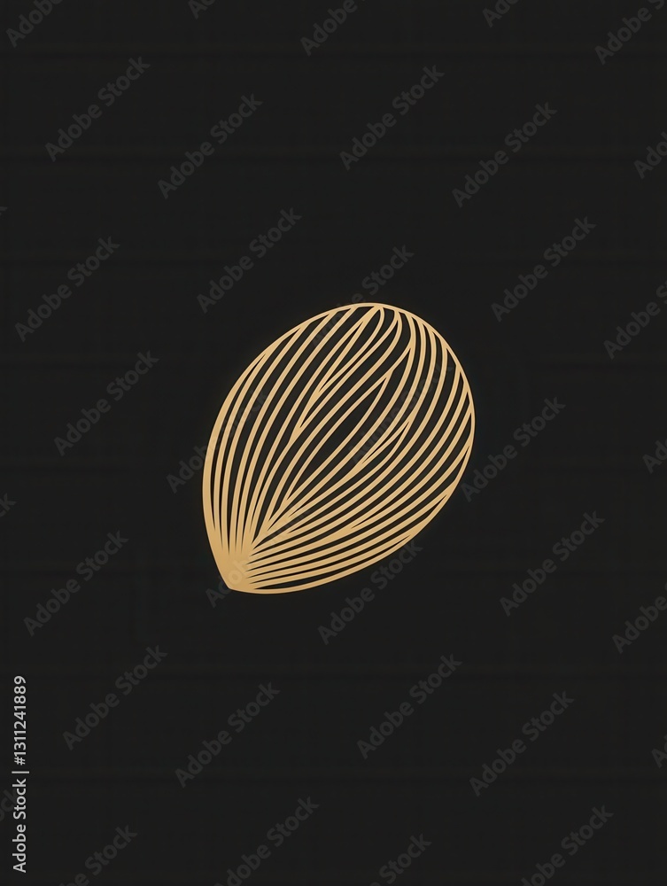 Poster minimalist nut logo design featuring abstract line art of almond and walnut, suitable for culinary b