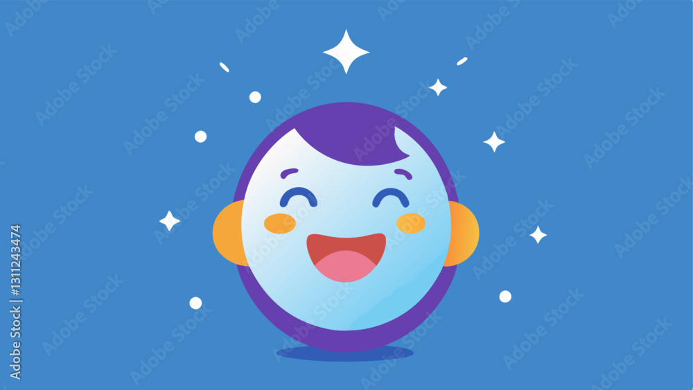 Poster user experience a happy character with a glowing face and the patch on her cheek surrounded by heart
