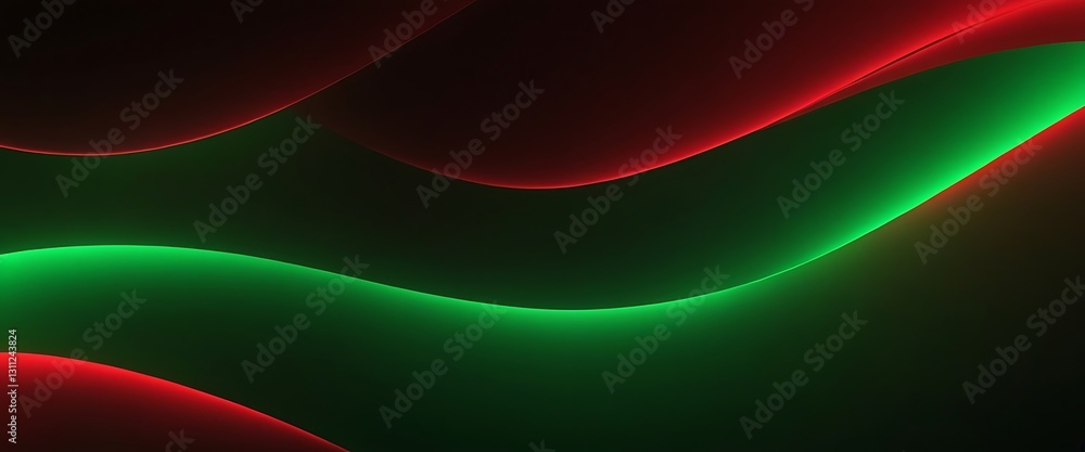 Poster red and green,abstract background with lines. abstract background with red, green black wave. abstra