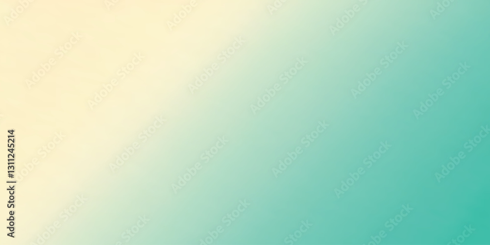 Poster Soft gradient background blending pastel yellow and teal tones, creating calming and serene visual effect