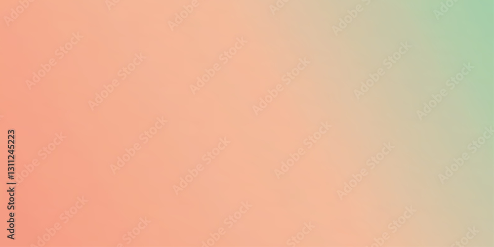 Poster Soft gradient background with smooth blend of pastel peach and green tones, creating calming and minimalistic aesthetic