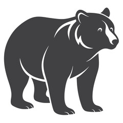 Minimalist Silhouette of a Grizzly Bear in Profile