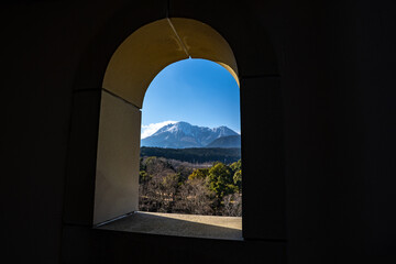 Fototapeta premium 百花台公園の展望台から見る雲仙岳（雲仙市）