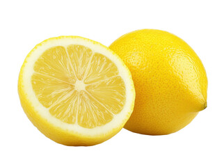 Isolated Sliced Lemon