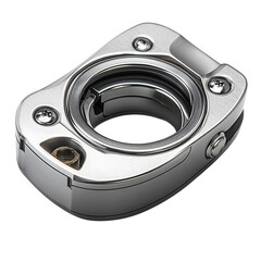 Sleek Ergonomic Elegant Silver Pencil Sharpener Isolated on Transparent Background, Perfect for Office or Classroom Use