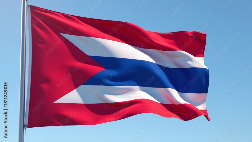 Poster costa rican flag waves wind smooth seamless loop animation showcases vibrant colors intricate design