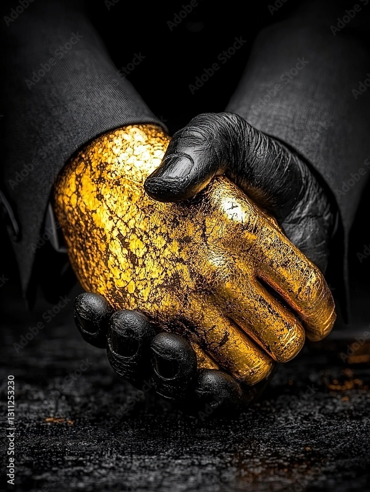 Poster hands of two colors in a unique artistic display of contrast