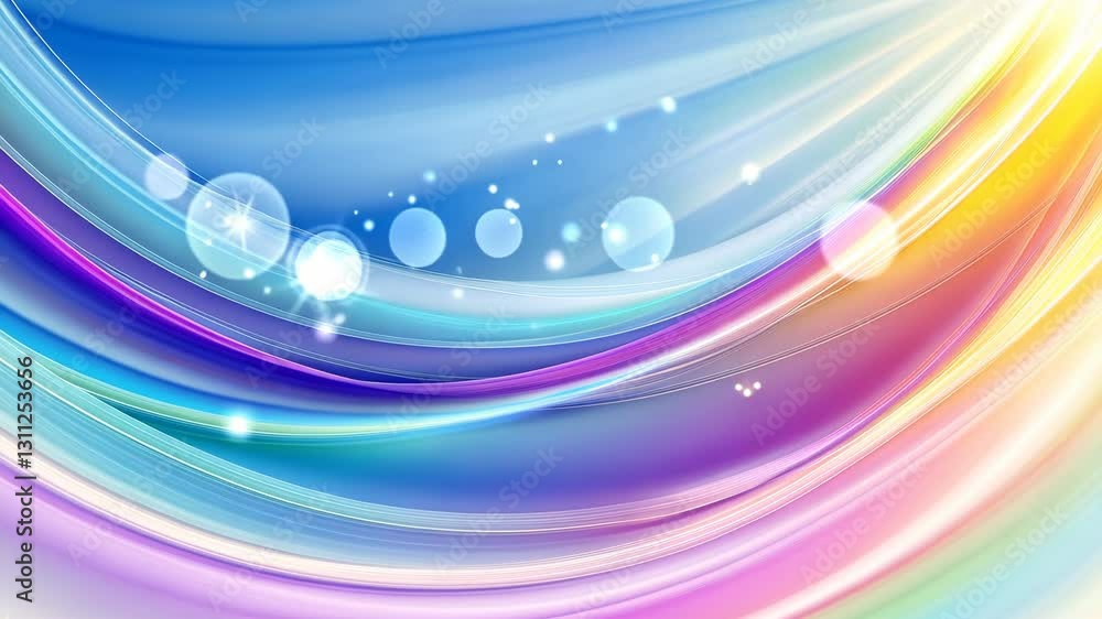 Poster colorful abstract waves swirl together creating a vibrant and dynamic visual effect in soft hues