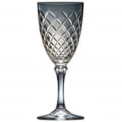 Luxury Crystal Champagne Flute with Geometric Engraving Isolated on Transparent Background, Perfect for Celebrations and Toasting