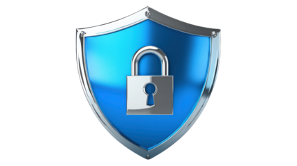 Security shield isolated on white background