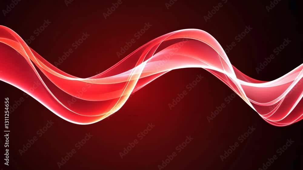 Poster flowing red abstract lines create a dynamic visual effect against a dark background in a striking di