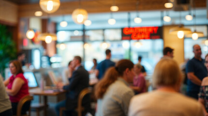 Bokeh buzz: a cafe scene fades into a social blur.