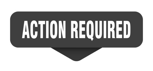 action required sticker. action required sign on transparent background