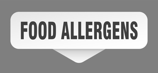 food allergens sticker. food allergens sign isolated on gray background