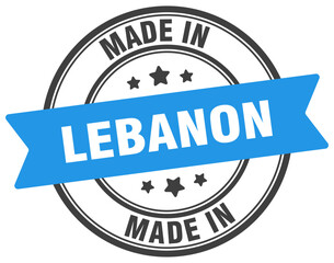 Made in Lebanon round sign. Made in Lebanon stamp.