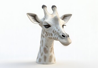 Obraz premium A Cartoon Giraffe Head Isolated on White Background